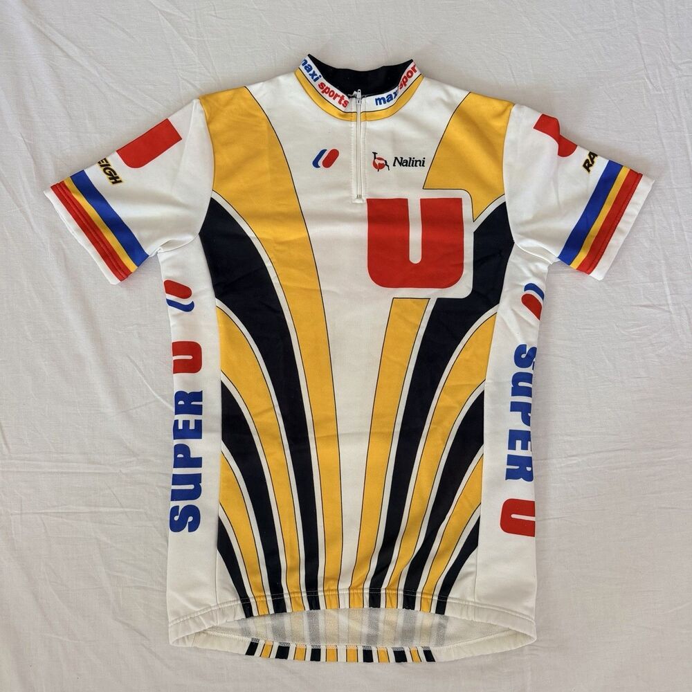 Vintage Nalini Super U Raleigh Cycling Jersey Made In Italy Retro XL Tour France - Picture 2 of 14
